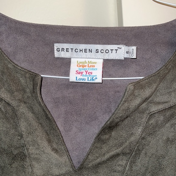 Gretchen Scott green suede dress - Picture 2 of 3